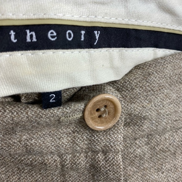 Theory Wool Brown Tailored Trouser Neutral Bootcut Office Formal Pants Women’s 2 - Picture 14 of 16